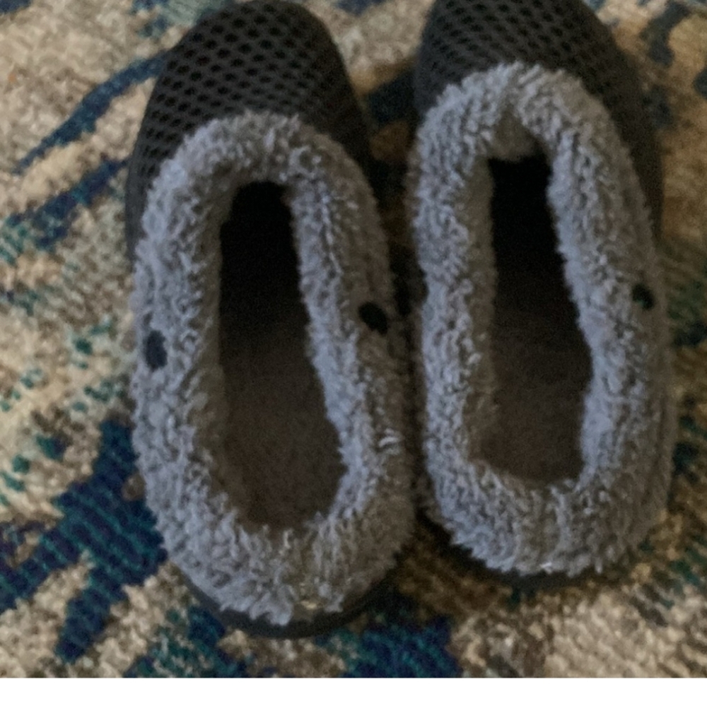 Cozy Black and Gray Slip-On Shoes - Very Comfortable. Not CROC brand